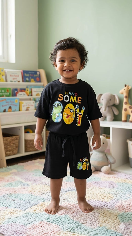 Handsome boy Ribbed Short  set (1-6 years )Code:SF