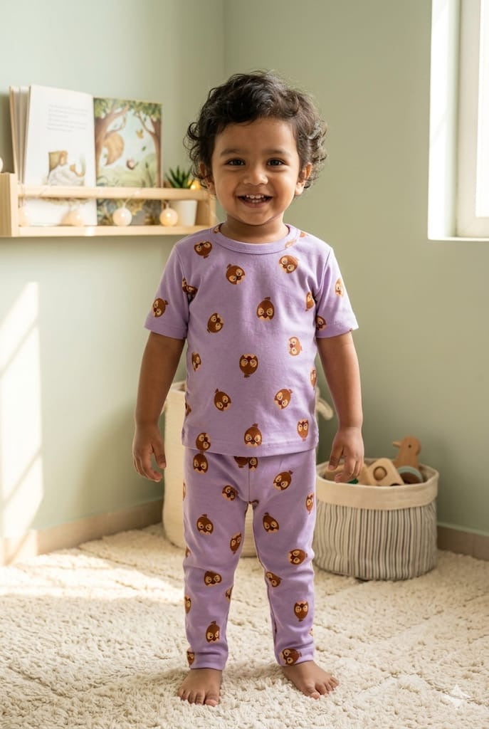 Purple Top & bottom  set (6 months-3 years)