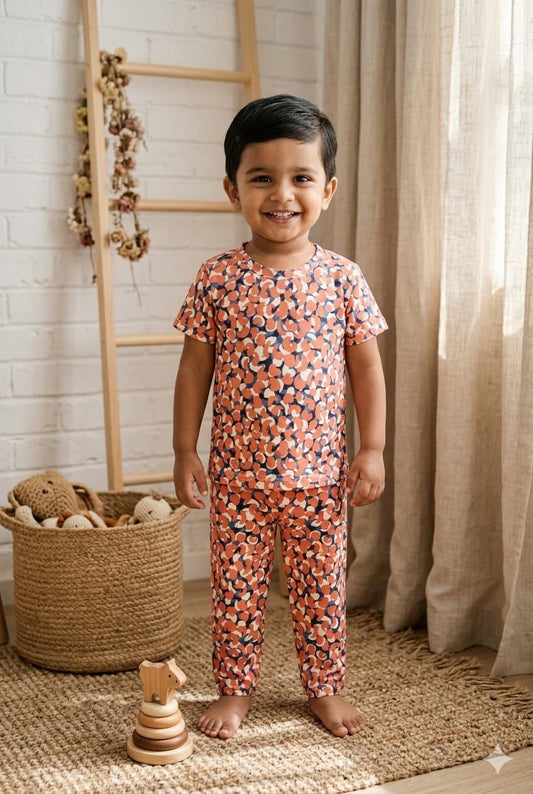 Orange Top & bottom  set (6 -12 months)