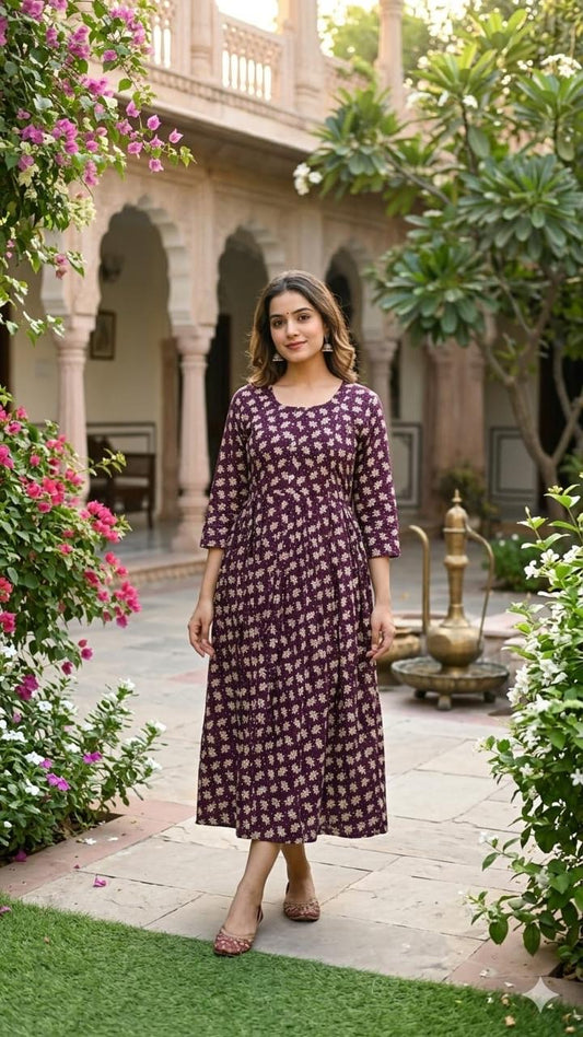 Brinjal shade maternity wear (XXL)