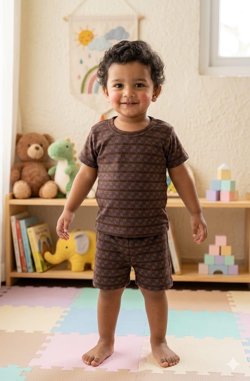 Brown Short set (6 months-3 years)