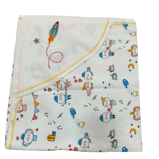 Rocket  muslin hooded towel(70*70)