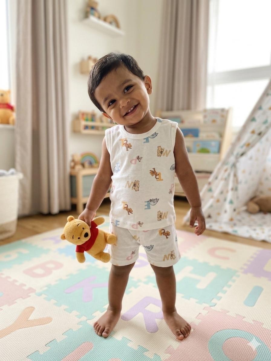 Numbers sleeveless short set (6 months-3 years)