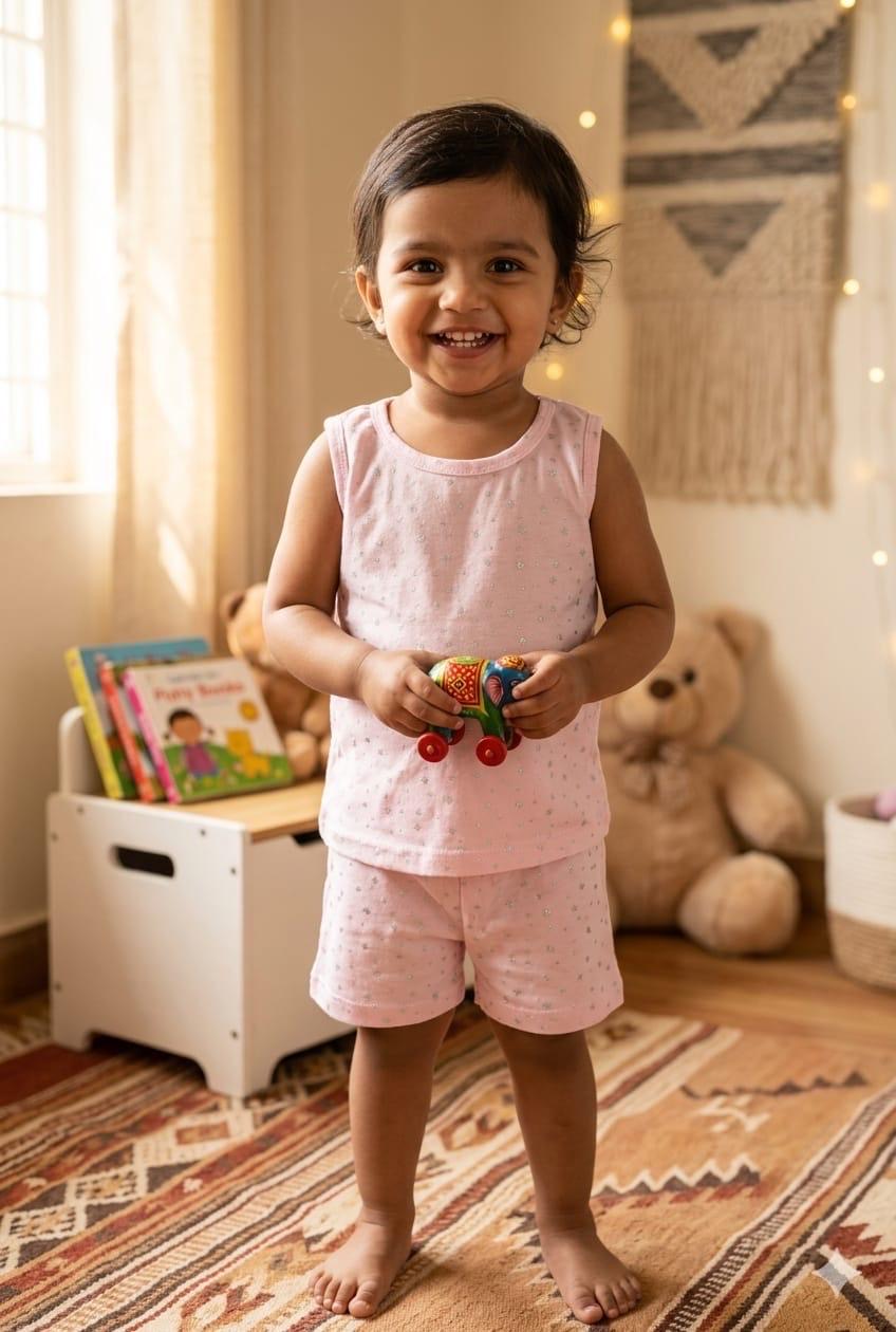 Black white  Sleeveless Short set (3-4 years ) Codeas