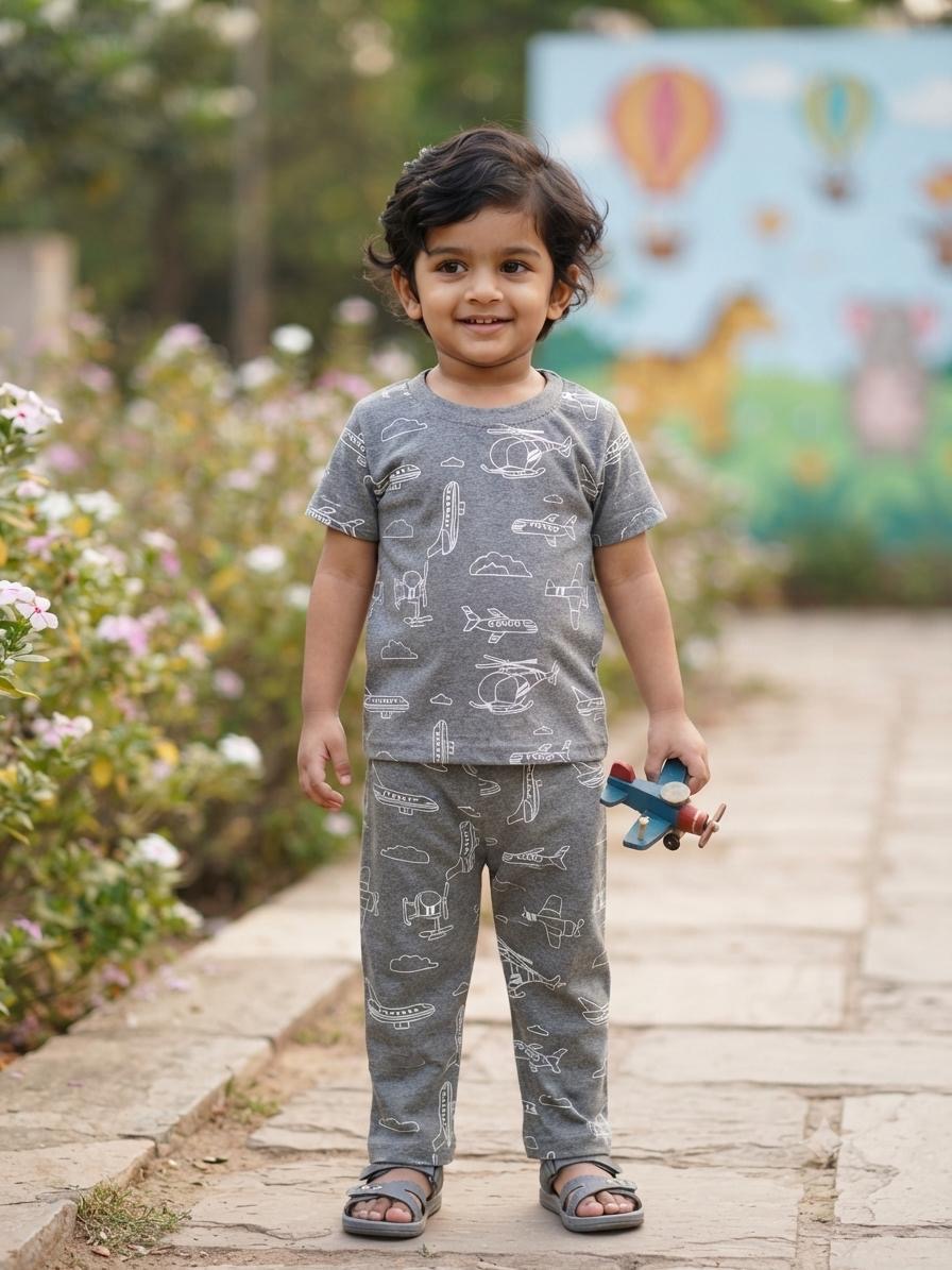 Grey    Top & bottom set (6 months-3 year)