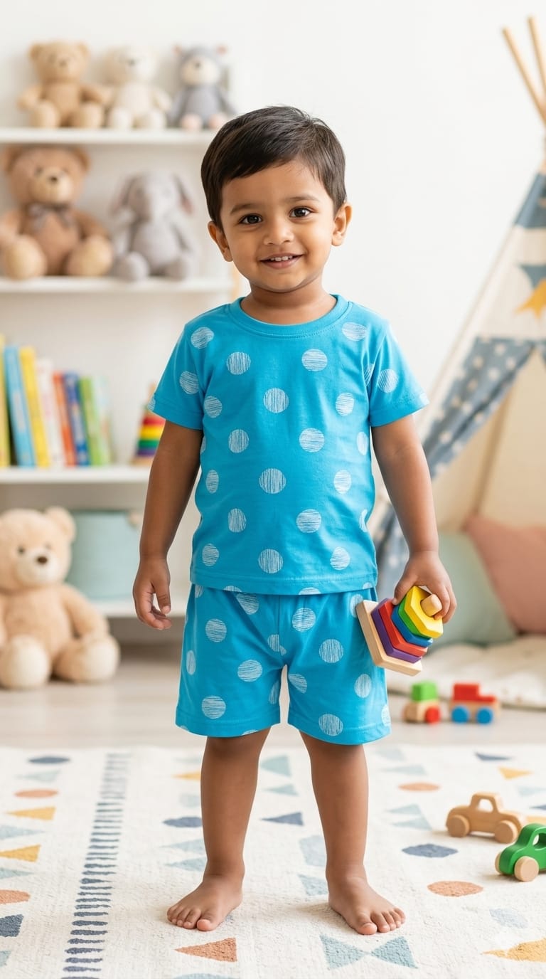 Blue white short set (1-2 years)