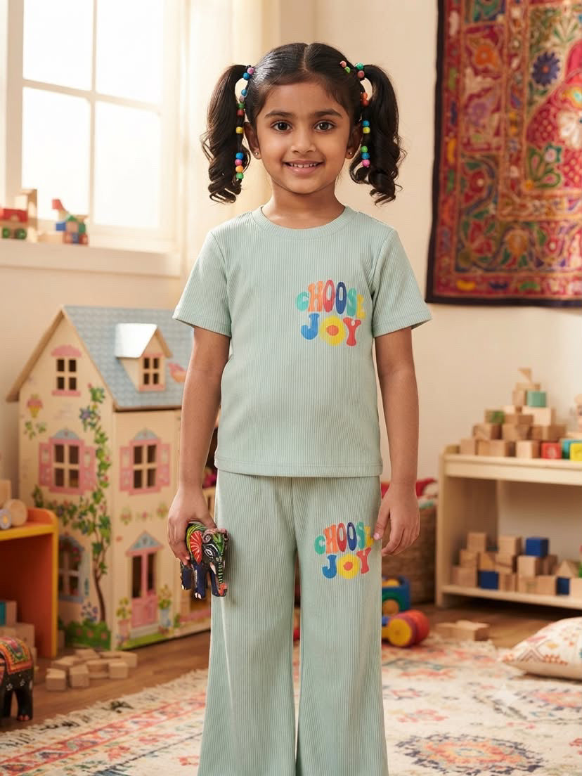 Choose joy  Ribbed Plazoo Set  (1-6 years )Code:SA