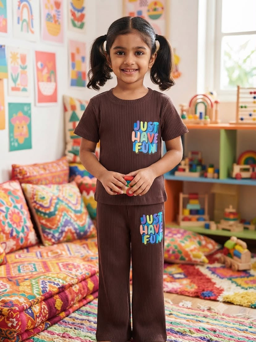 Just have fun  Ribbed Plazoo Set  (1-6 years )Code:SA