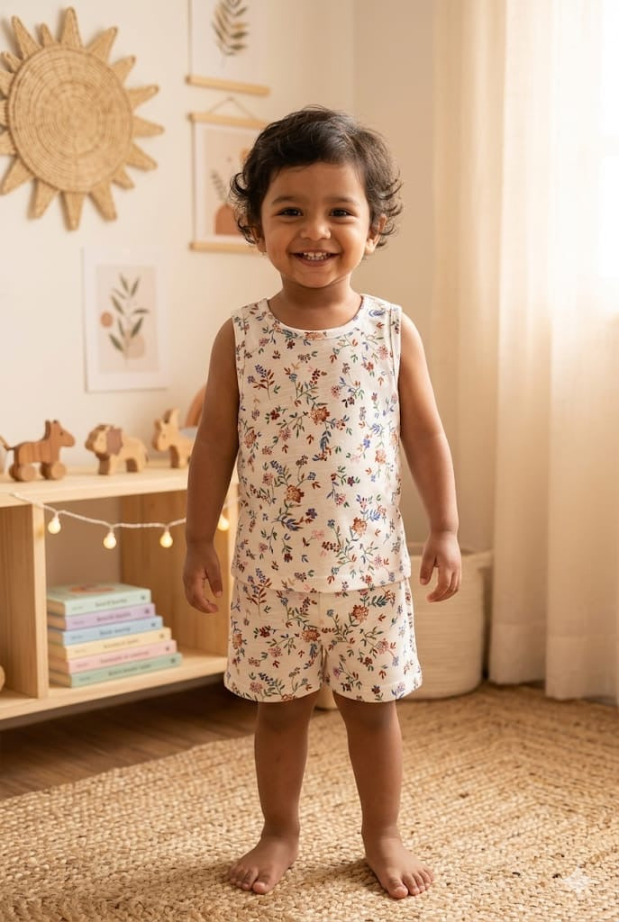Floral  short set (6 month-2 years) CodeAs