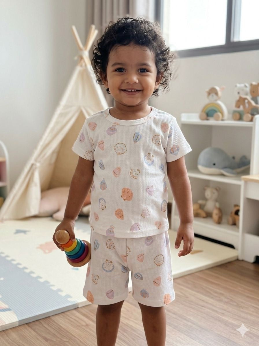 White colourful Short  set (6 months- 3 years)