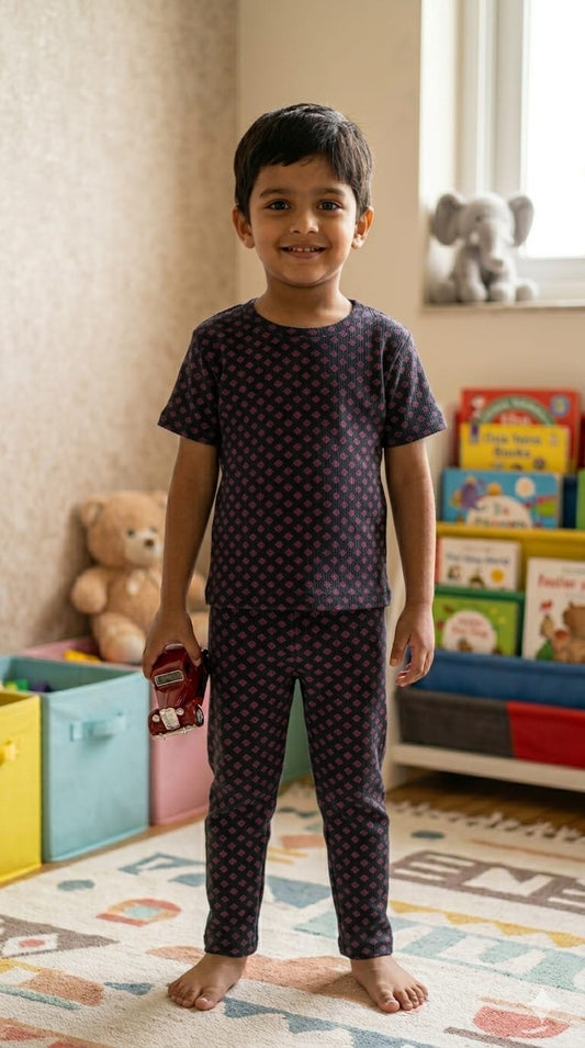 Brown black ribbed Coord  set (1-6 years )Code:SA