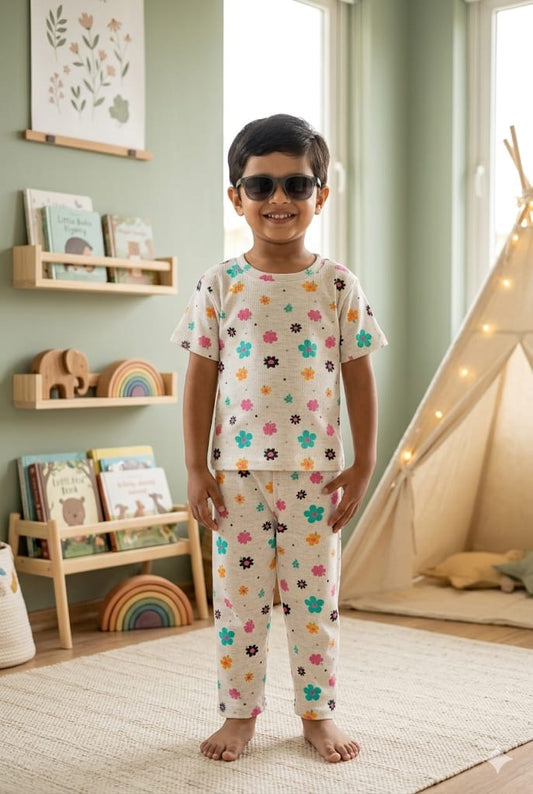 Colourful ribbed Coord  set (1-6 years )Code:SA