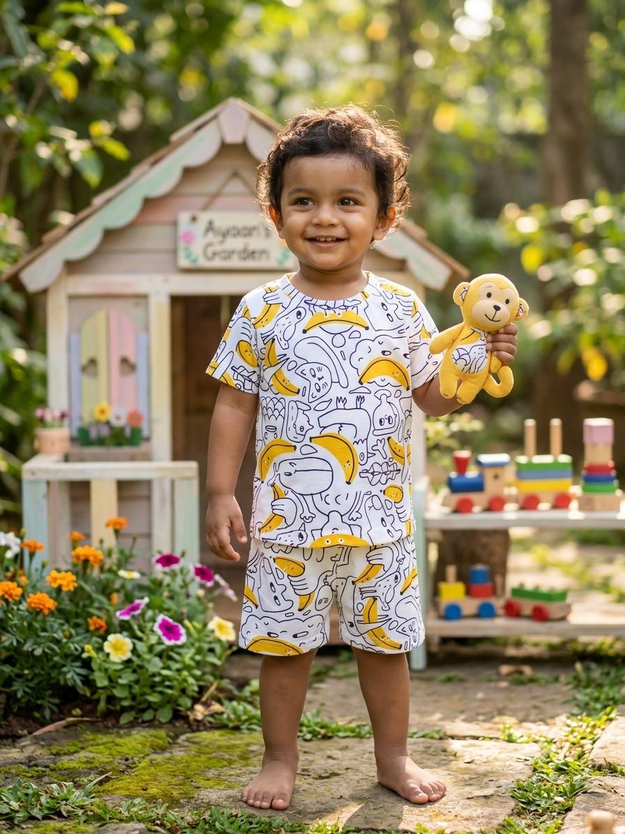 White yellow Short set (1-3 year)