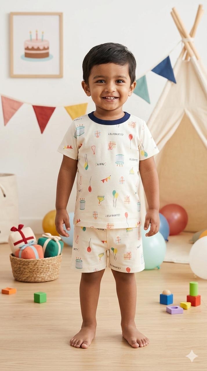 Cream  Short set (1-2 year)
