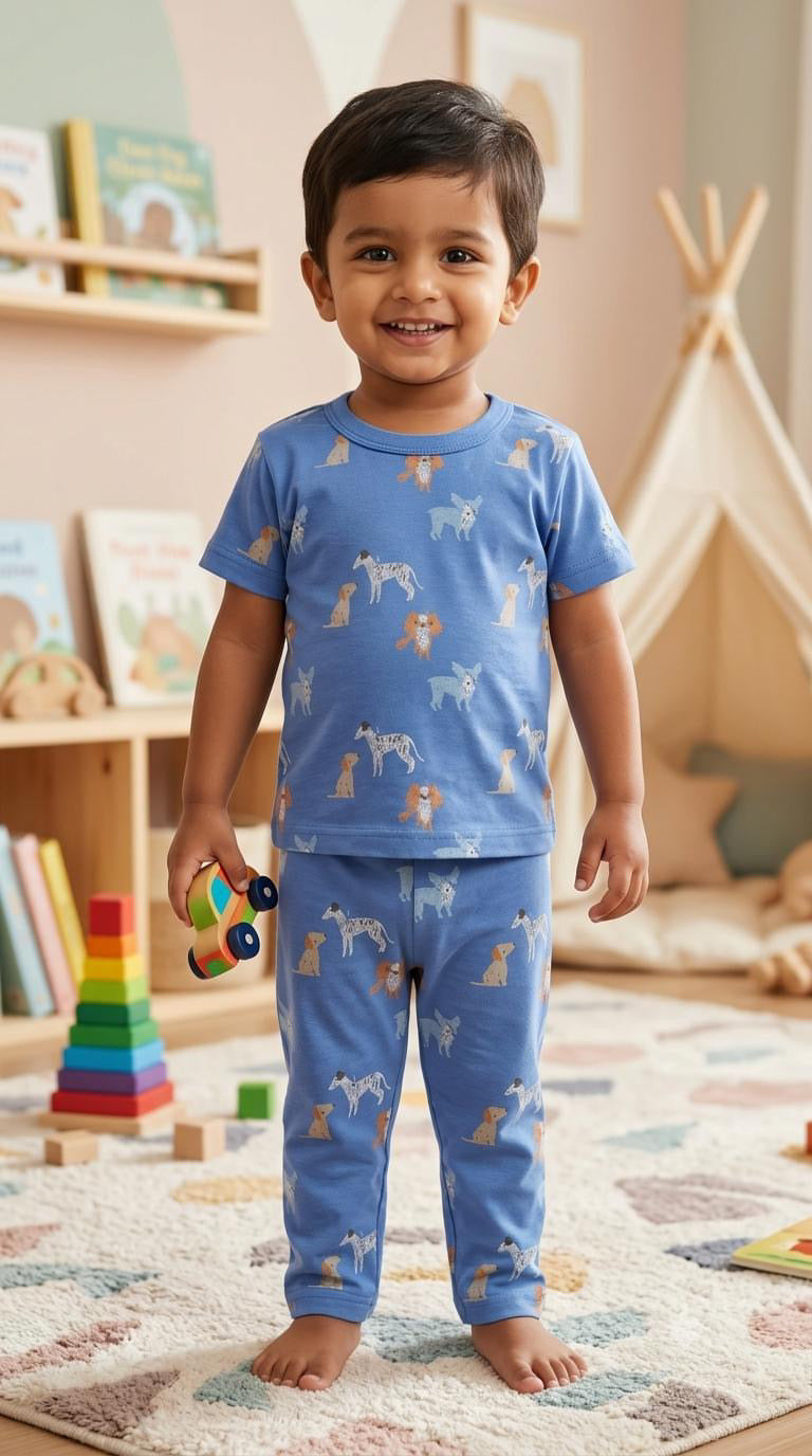 Blue  world Top & bottom set (6 months-3 years )