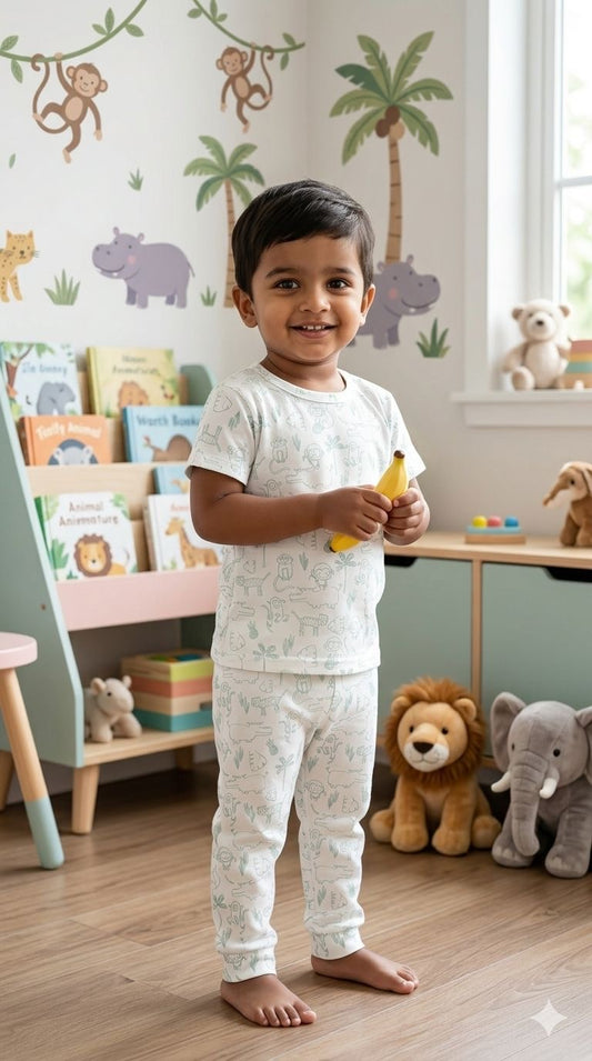 Animal print Top & bottom Set (2-5 years )