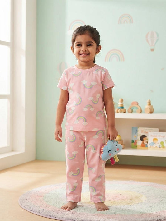 Pink rainbow TOP & bottom set (6 months-3 years)