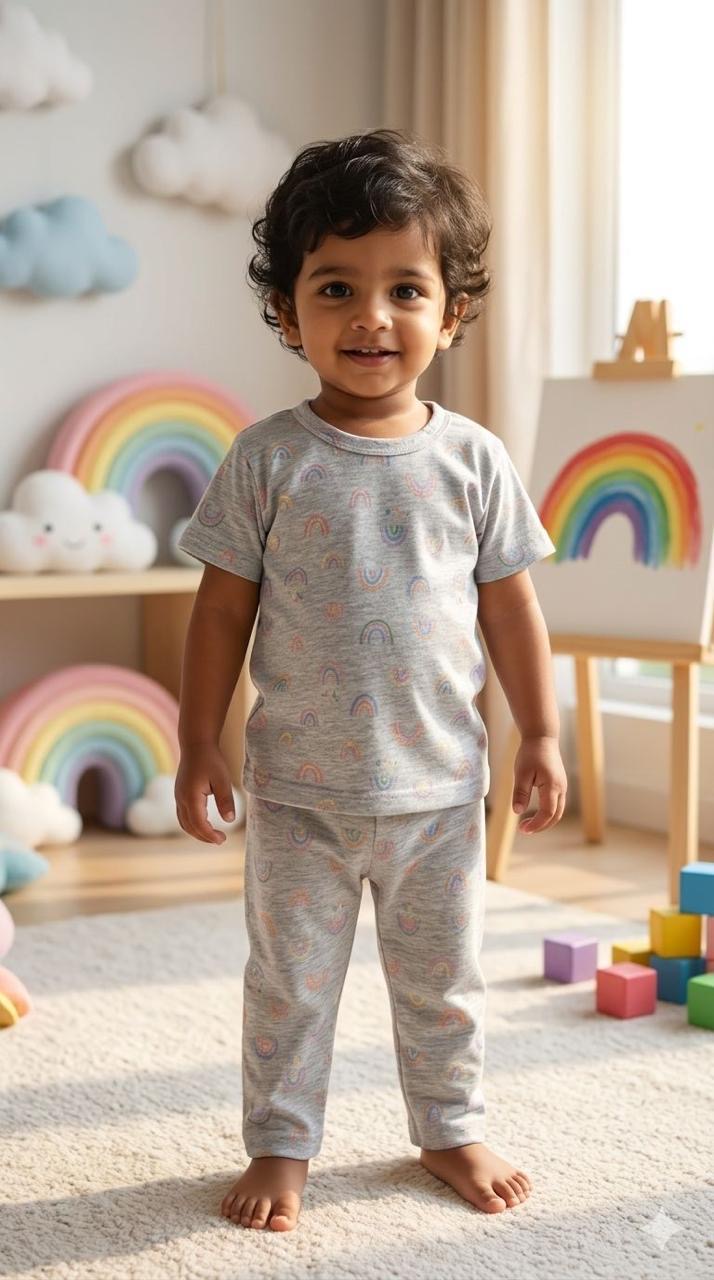 Grey Top & bottom  set (1-2 year )