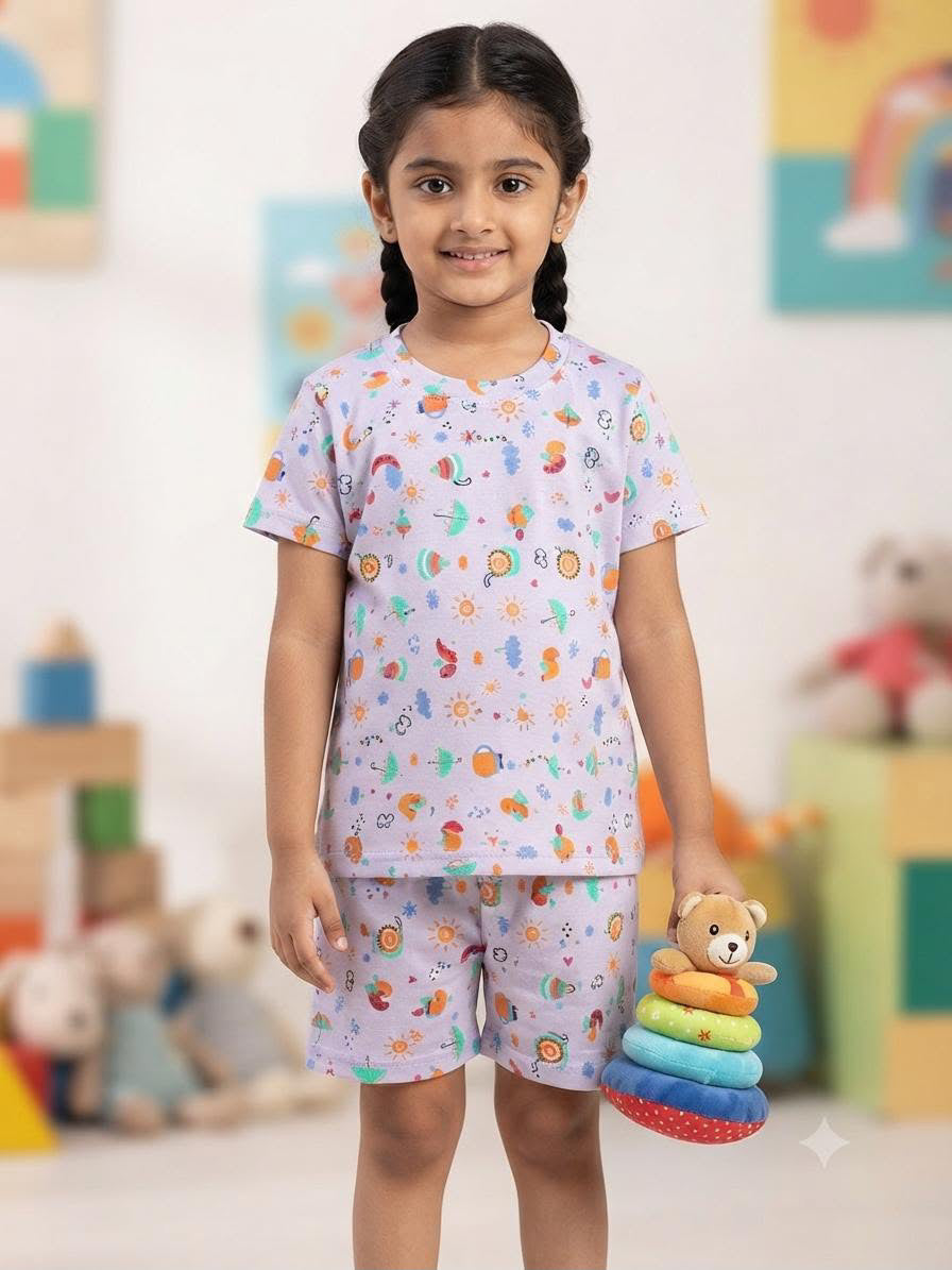 Purple   First Date Premium Short Set  (6 months-3 years)