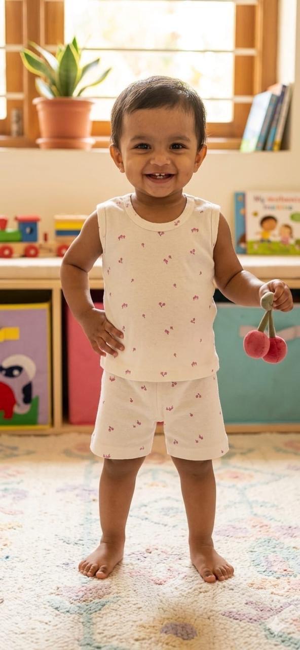 Cherry Short set (6 months- 3 years)