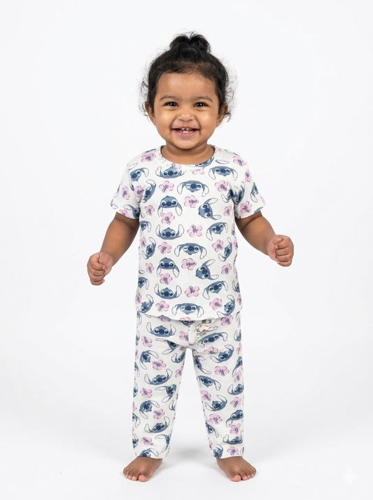 Kitty ribbed Coord  set (1-6 years )