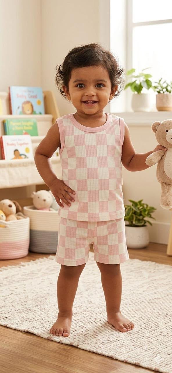 Assorted design  – Sleeveless Short Set    Random Design – ₹99  -(3-5 year)
