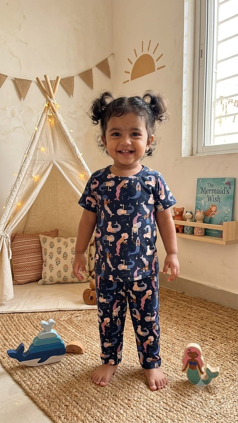Mermaids Top & bottom  set (6 months-3 years)