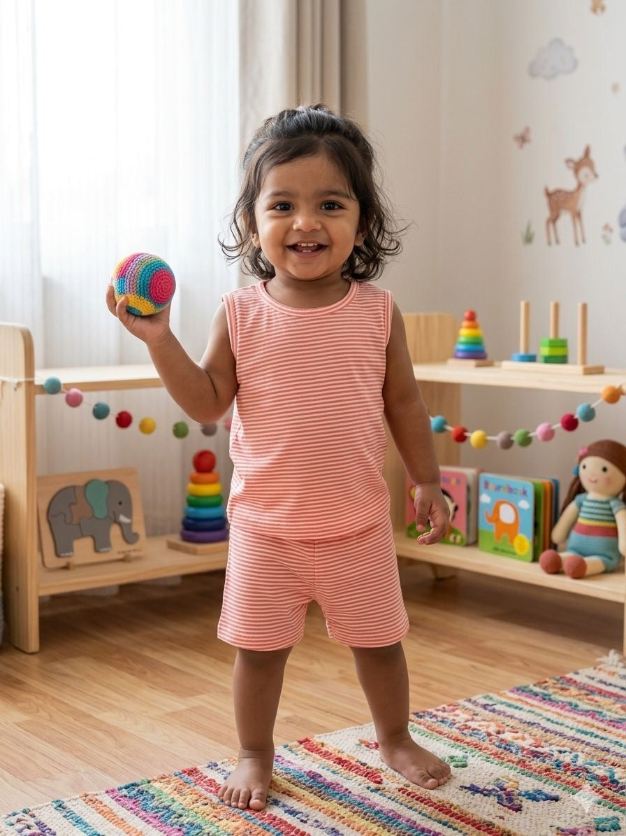 Stripes  short set Codeas  (1-4 years)