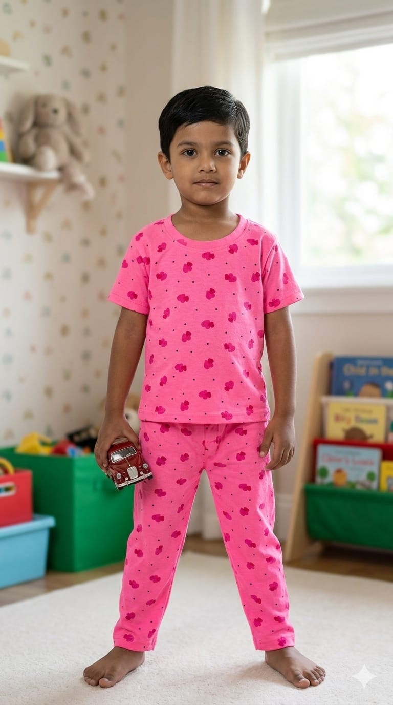 Pink ribbed Coord  set (1-6 years )Code:SA