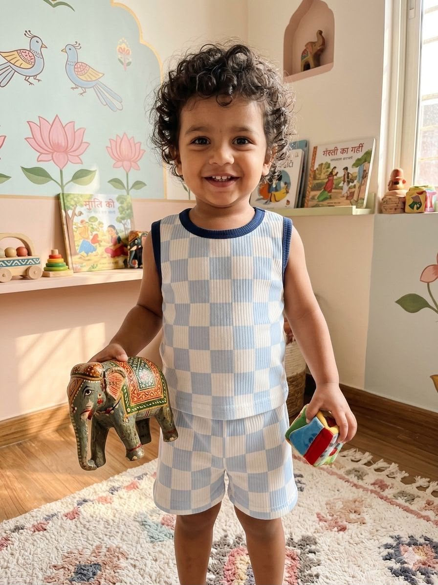 Assorted design  – Sleeveless Short Set    Random Design – ₹99  -(3-5 year)