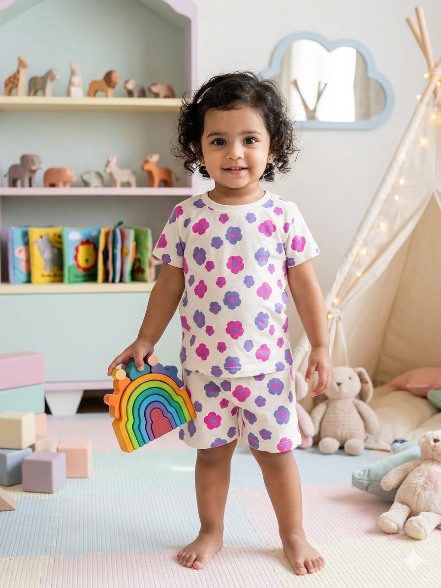 Floral Short  set (6 months- 3 years)