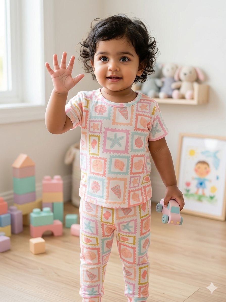 Colourful Top & bottom  set (6 months-3 years)