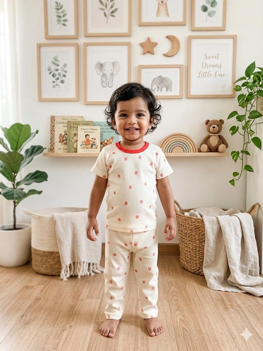 Red white Top & bottom set (6 months- 3 years)