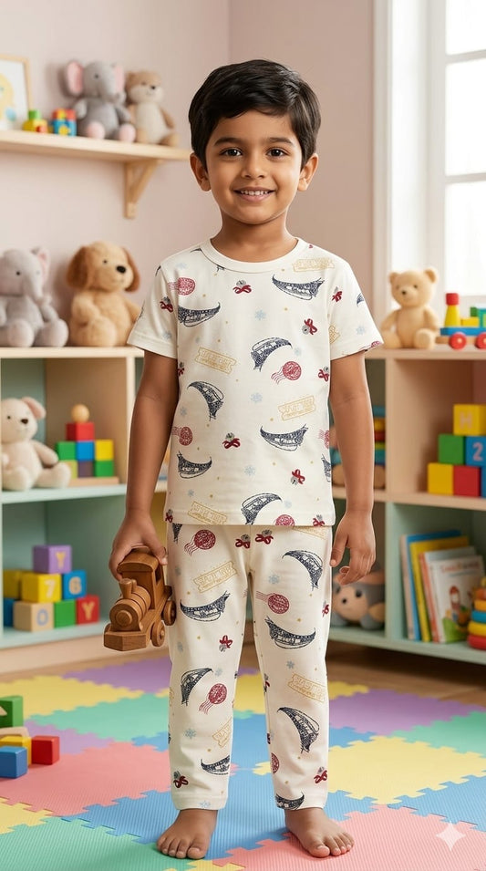 Beigne print Top & bottom set (1- 3 years)