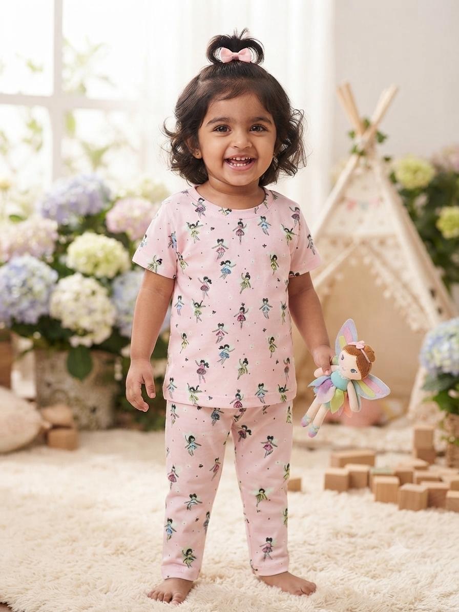 Pink girl Top & bottom  set (6 months-3 years)