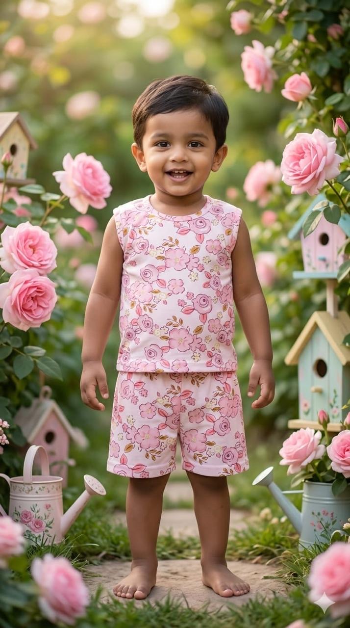Floral sleeveless short set (1-3 years)