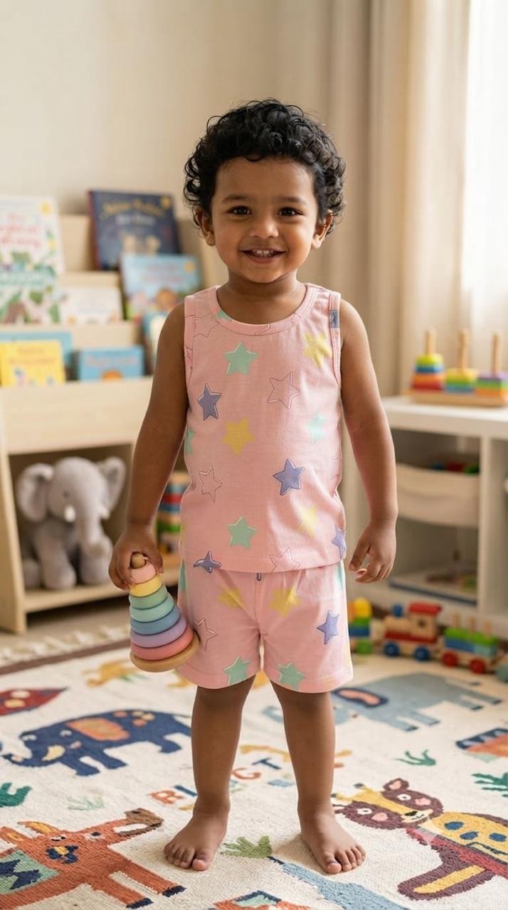 Stars pink   Short set (1-2 years)