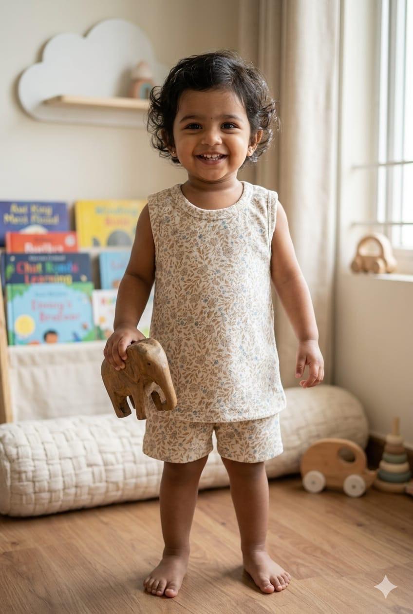 Assorted design  –Short Set    Random Design – ₹89  -(2-3 years)