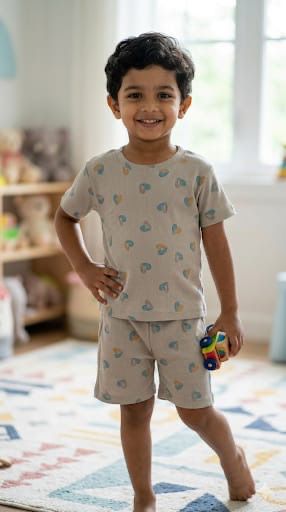 Blue grey Ribbed Short  set (1-6 years )Code:SA