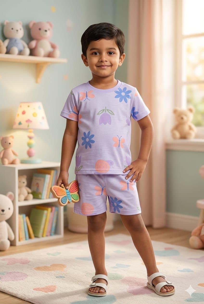 Assorted design  –Short Set    Random Design – ₹99  -(3-5 year)