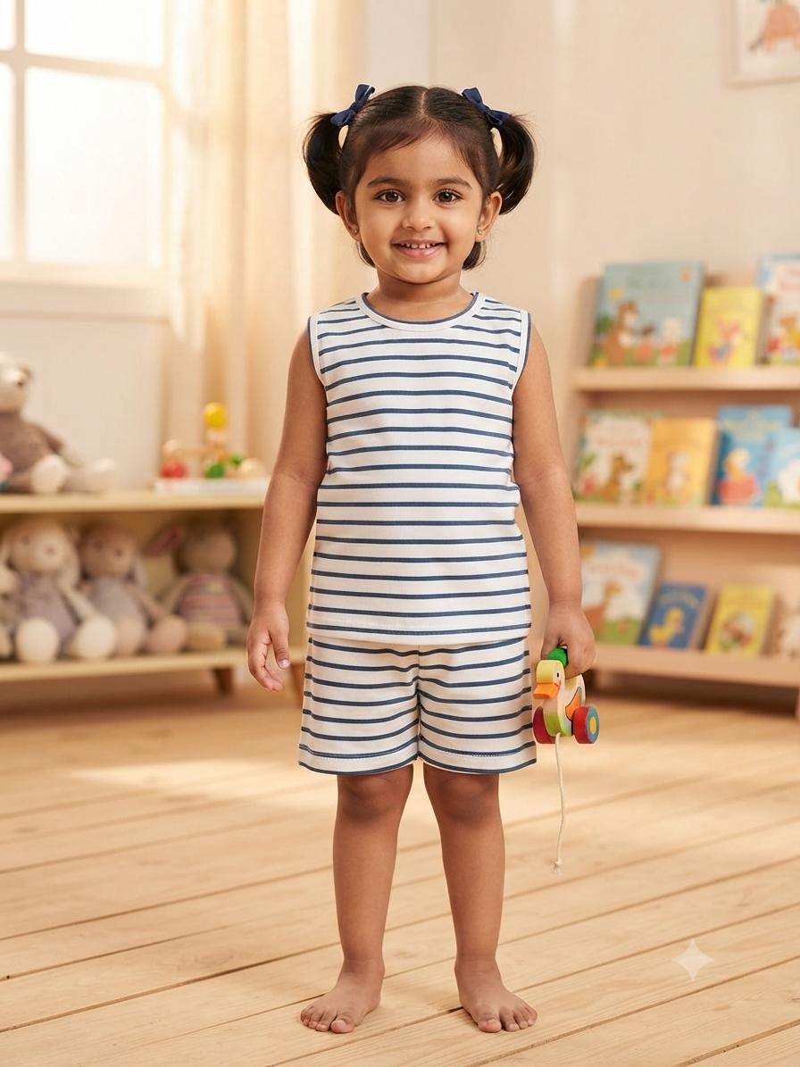 Black white  Sleeveless Short set (2-4 years ) Codeas