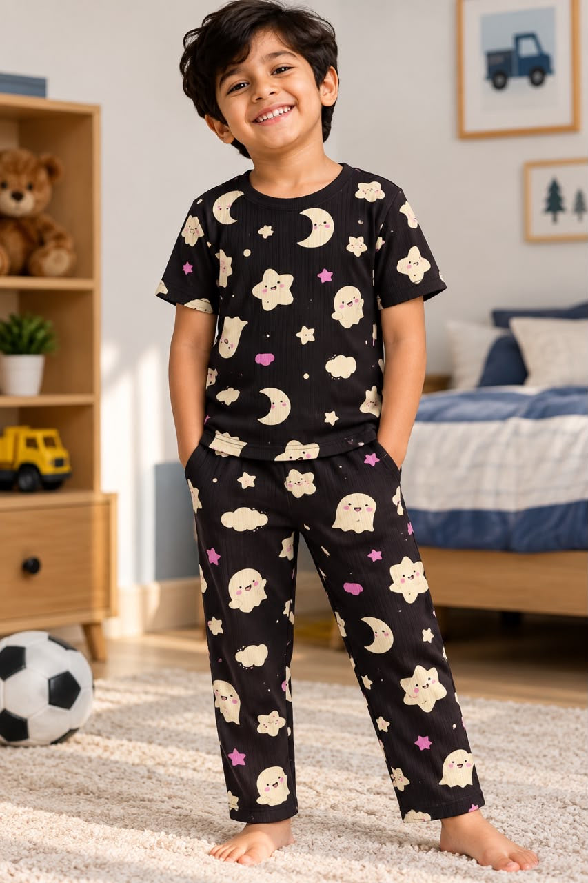 Moon & Stars  Ribbed Pant Set  (1-6 years )