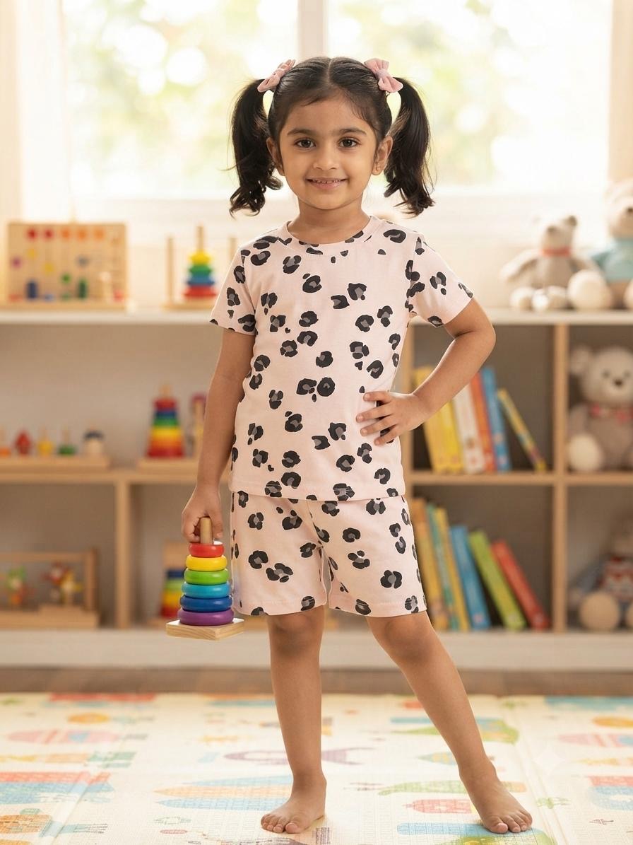 Pink black Short set (3-5 years)