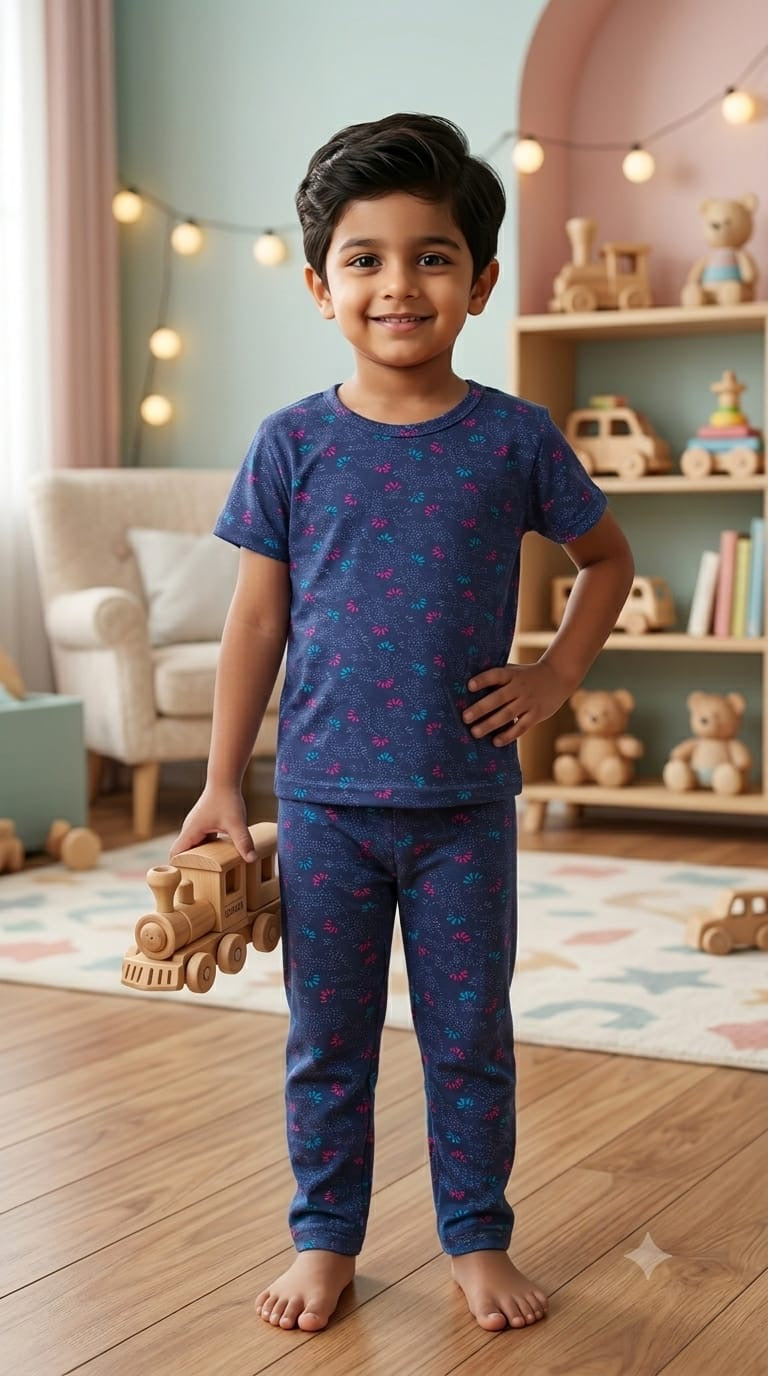 Blue pink Top & bottom Set (2-5 year)
