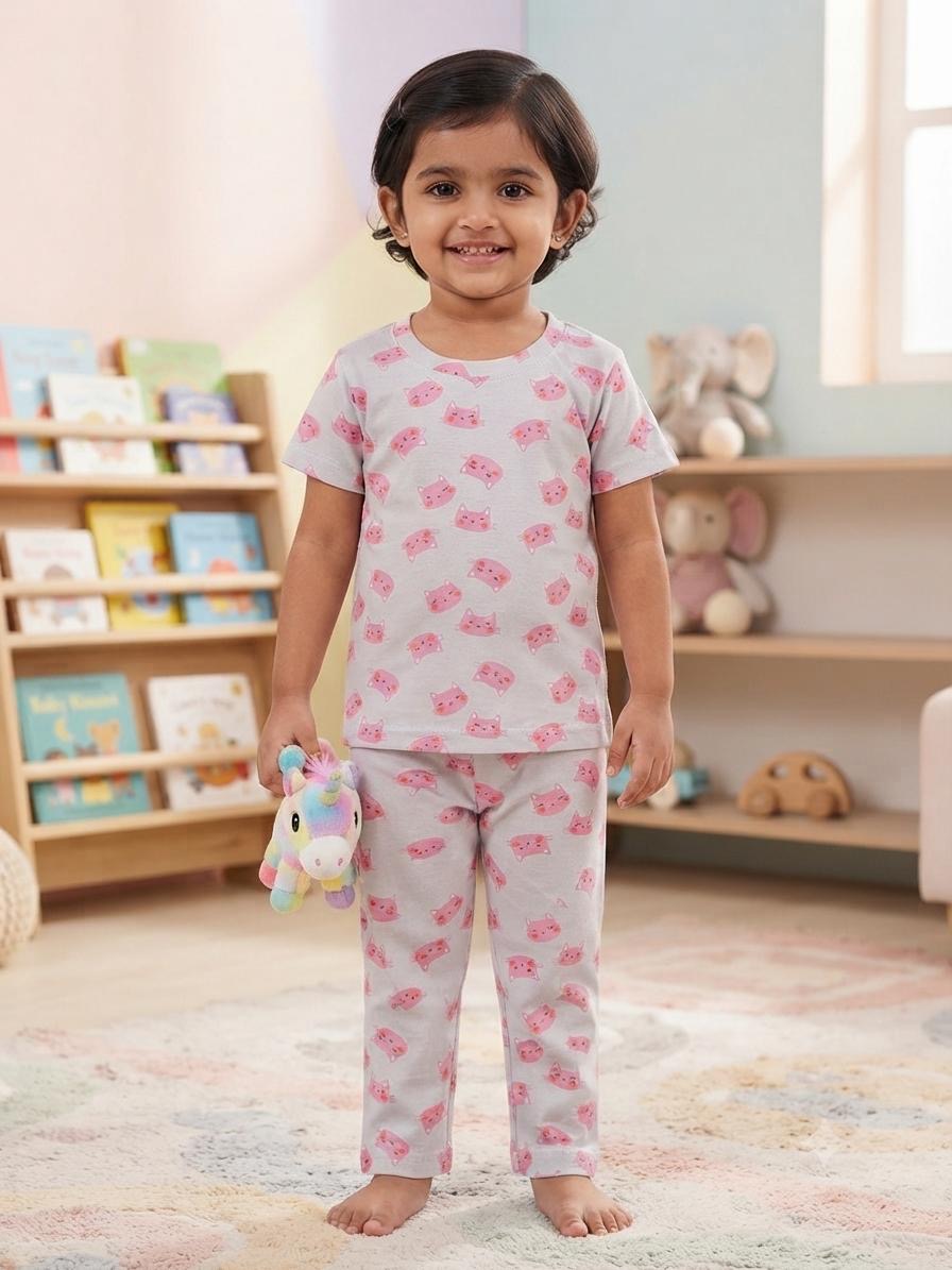 Kitty Top & bottom  set (6 months-3 years)