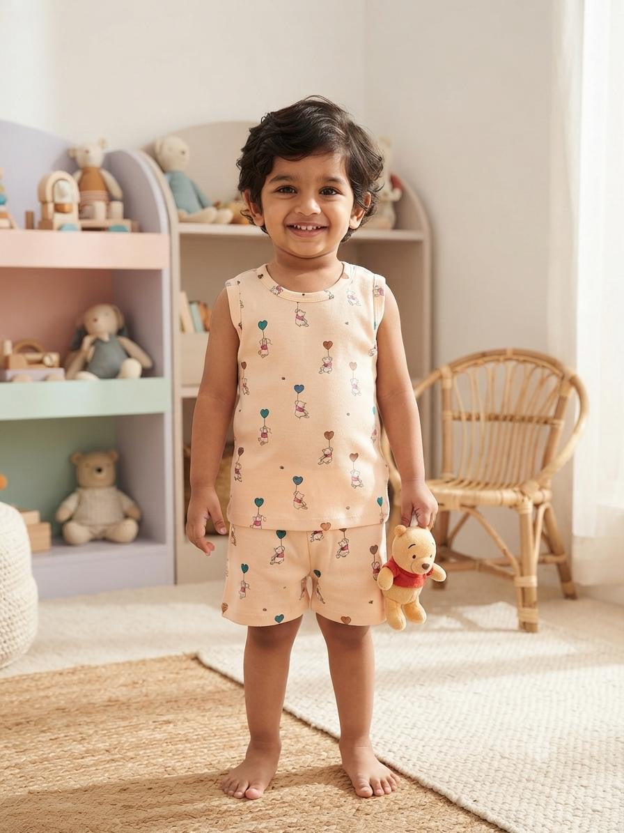 Flying teddy Sleeveless Short set (1-3 year)