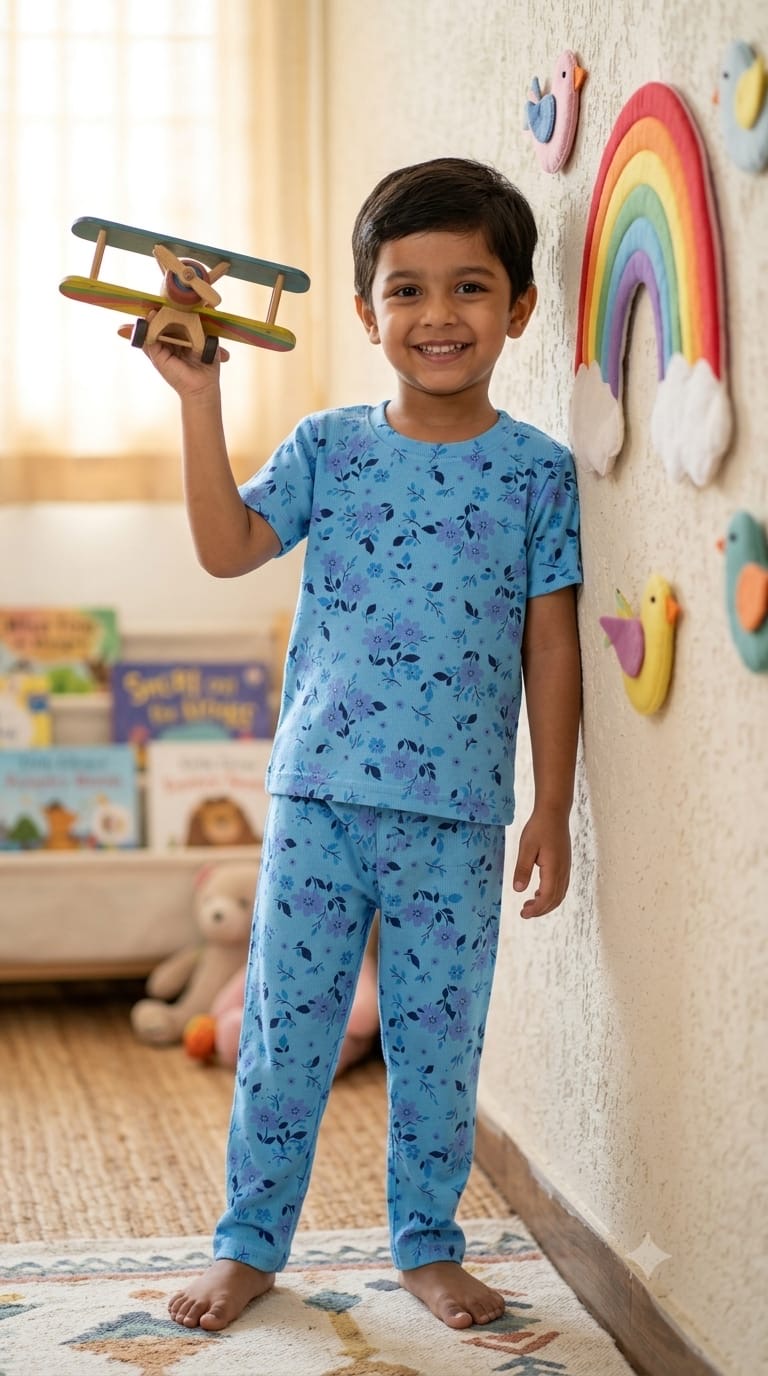 Blue Top & bottom set (1-6 years )Code:SA