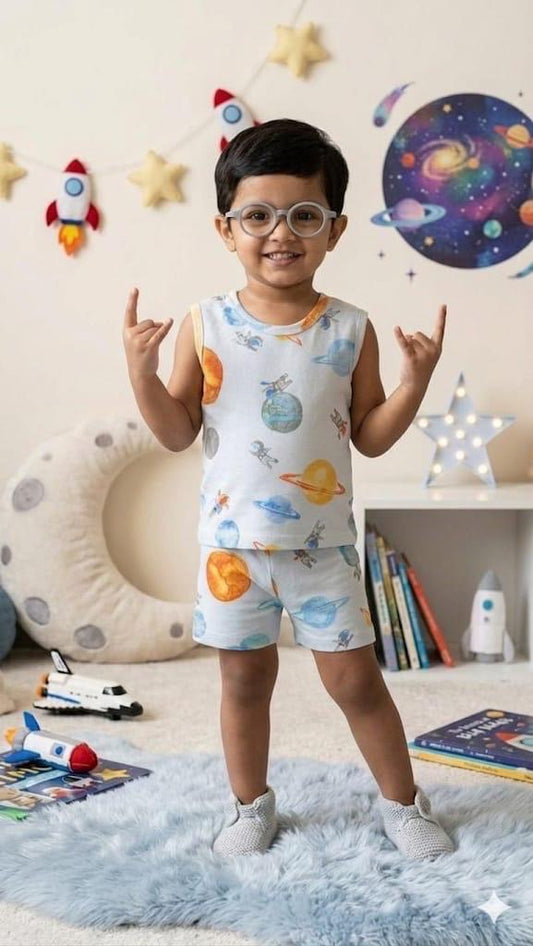 Space Sleeveless Short set (1- 3 years)
