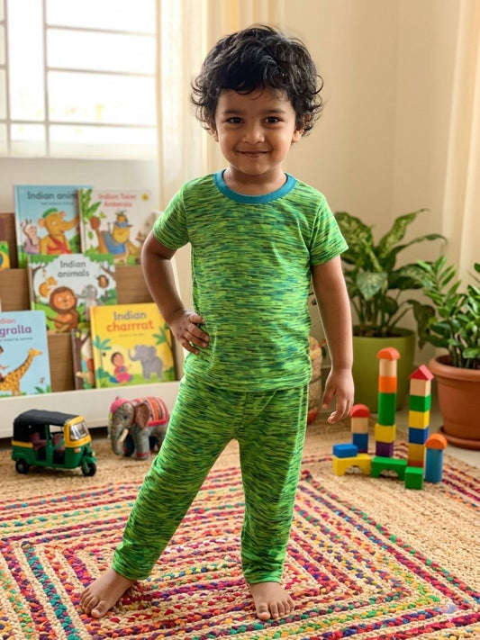 Green & black  Top & bottom Set (2-5 years)