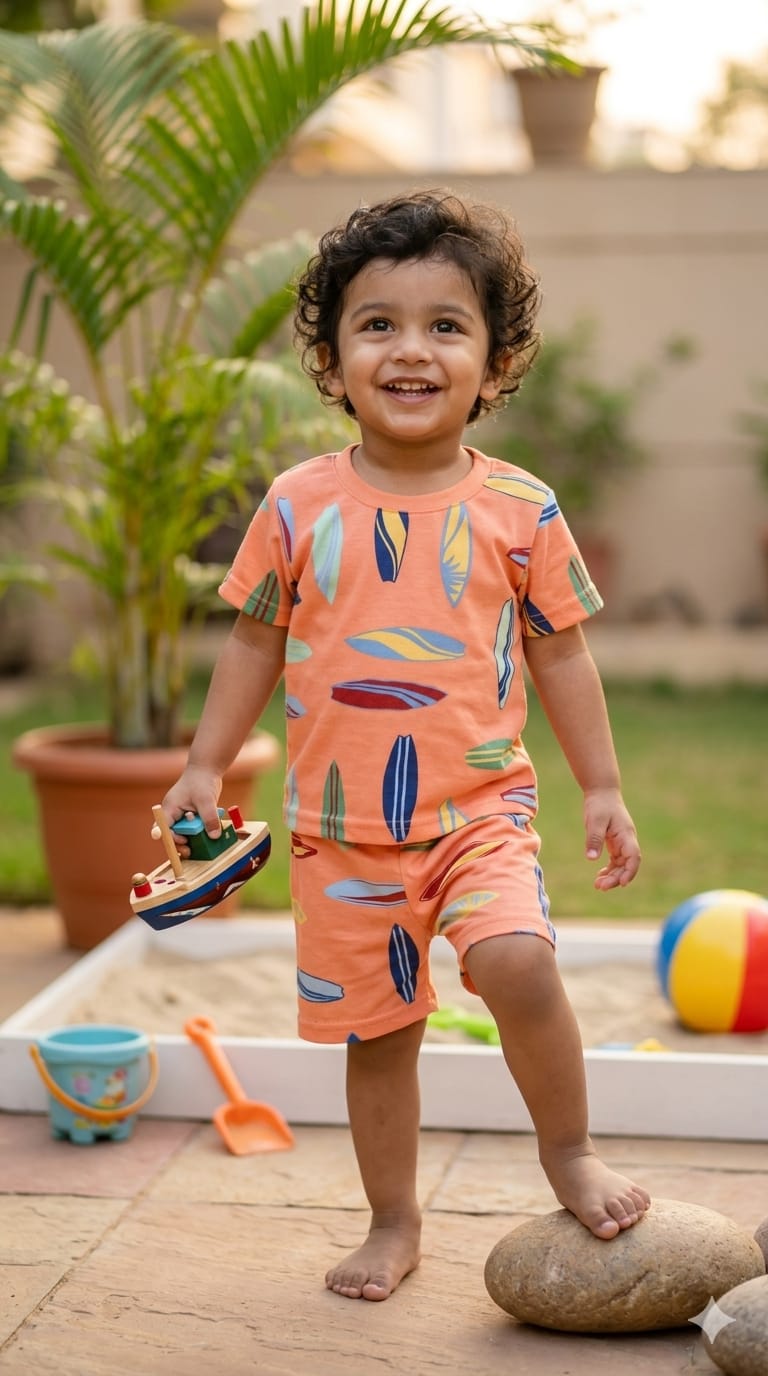 Orange short set (1-2 years)